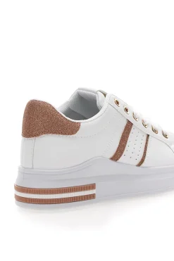 Sneakers bianche e rosa con lacci CAFE' COST BK2450