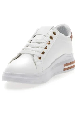 Sneakers bianche e rosa con lacci CAFE' COST BK2450