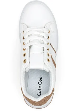 Sneakers bianche e rosa con lacci CAFE' COST BK2450