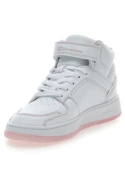 Sneakers Bianche e Rosa Con Strappo Champion RD18 2 MID G GS