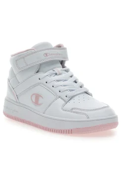Sneakers Bianche e Rosa Con Strappo Champion RD18 2 MID G GS