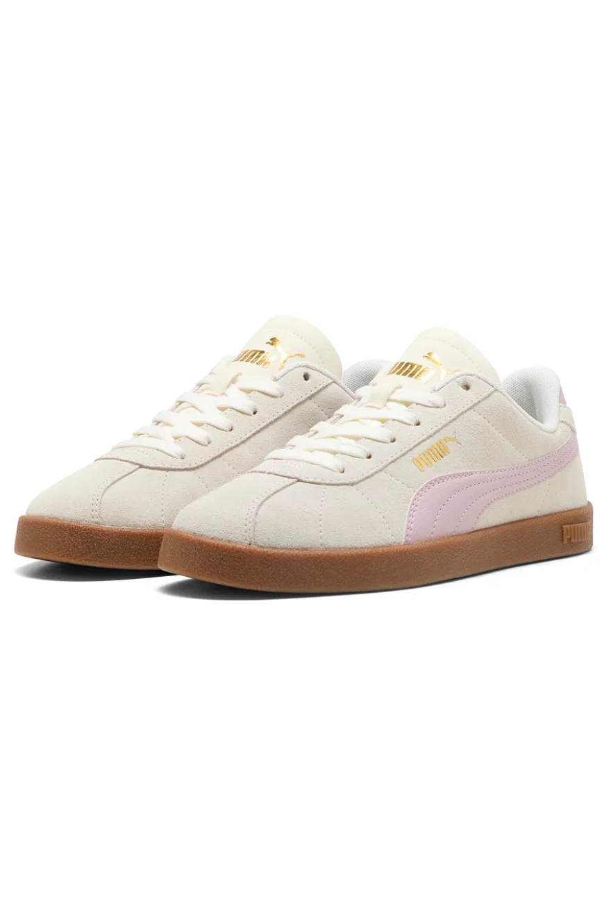 Sneakers Bianche e Rosa con Tomaia in Pelle Puma Club II