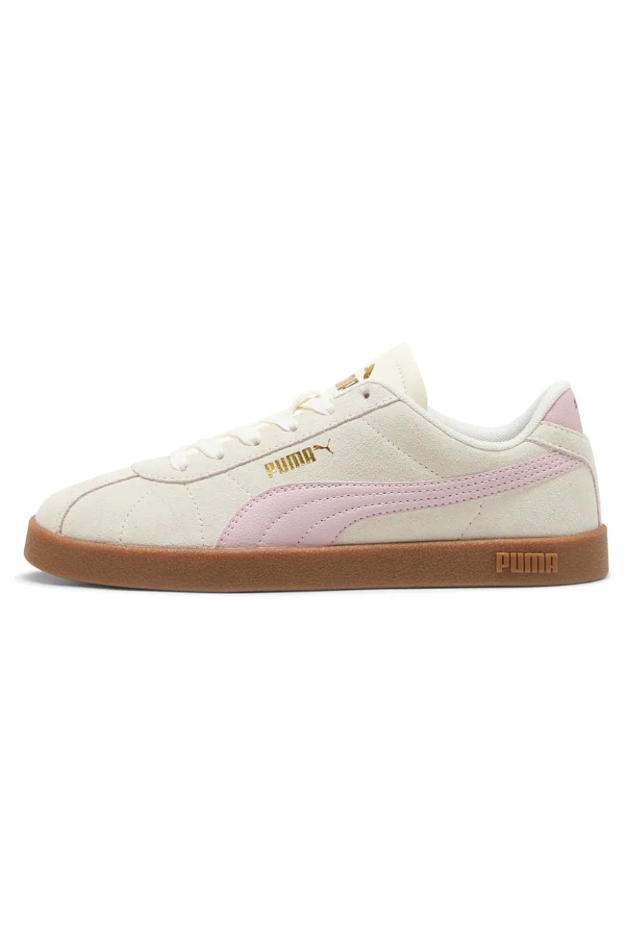 Sneakers Bianche e Rosa con Tomaia in Pelle Puma Club II