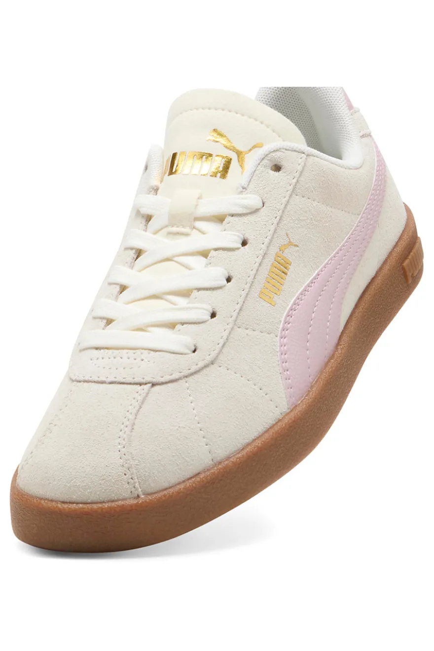 Sneakers Bianche e Rosa con Tomaia in Pelle Puma Club II
