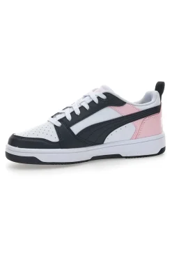 Sneakers Bianche e Rosa Con Stringa Laterale Puma Rebound V6 LO JR