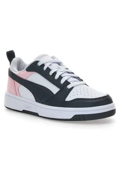 Sneakers Bianche e Rosa Con Stringa Laterale Puma Rebound V6 LO JR