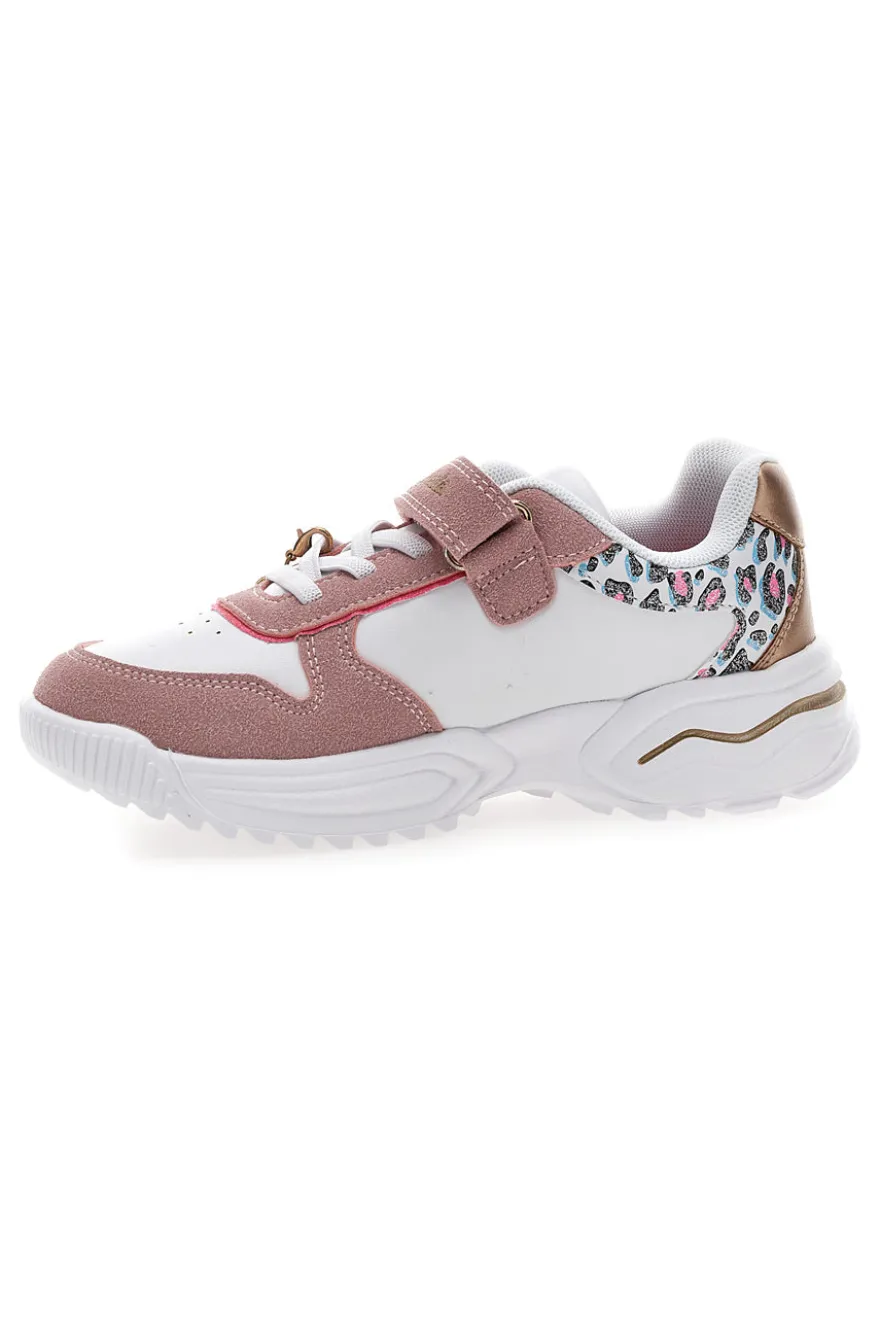 Sneakers bianche e rosa con fantasia animalier Mkids MG25124