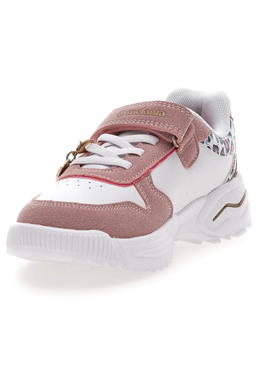 Sneakers bianche e rosa con fantasia animalier Mkids MG25124