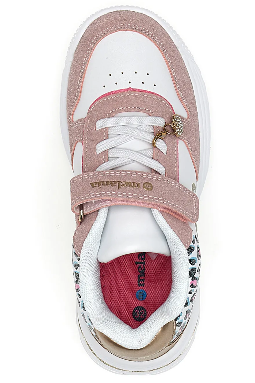 Sneakers bianche e rosa con fantasia animalier Mkids MG25124