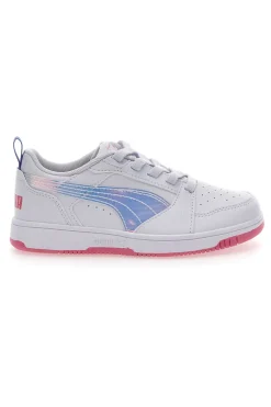 Sneakers Bianche e Rosa Con Fascia Laterale Puma Rebound V6 Lo Deep Ac Ps