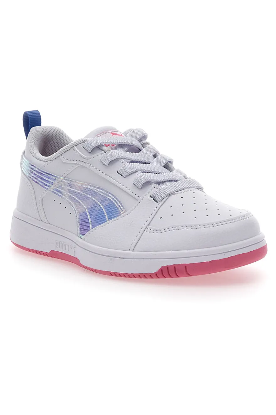Sneakers Bianche e Rosa Con Fascia Laterale Puma Rebound V6 Lo Deep Ac Ps