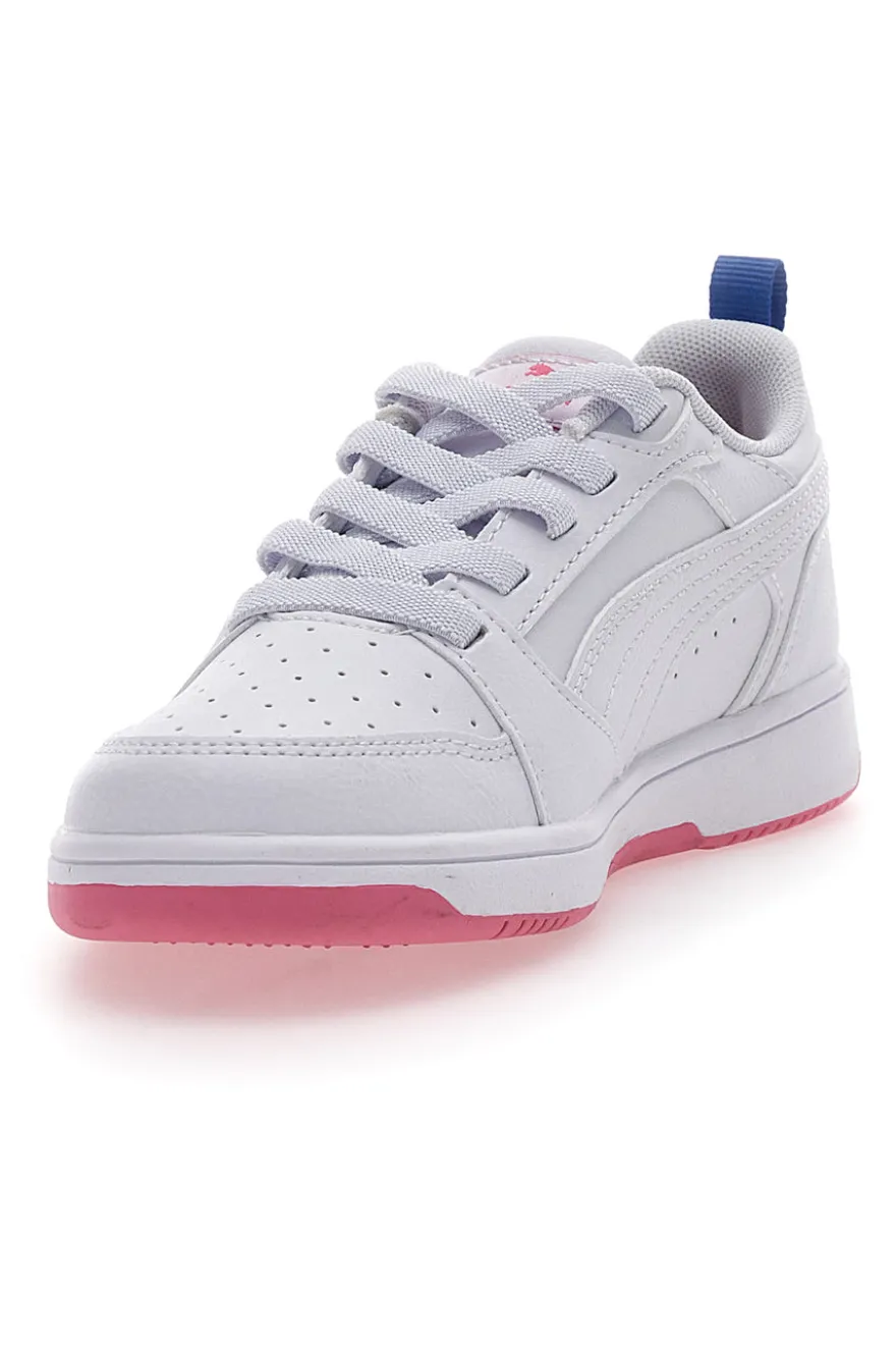 Sneakers Bianche e Rosa Con Fascia Laterale Puma Rebound V6 Lo Deep Ac Ps