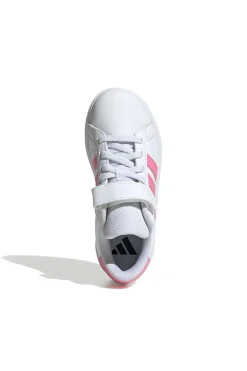 Sneakers Bianche e Rosa Con Strappo In Velcro Adidas Grand Court 2 El C