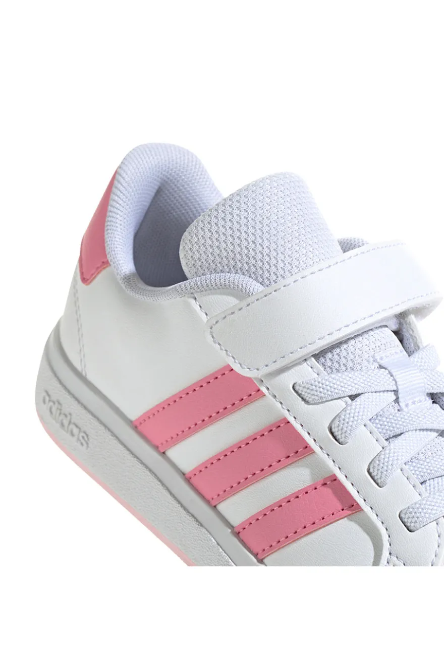 Sneakers Bianche e Rosa Con Strappo In Velcro Adidas Grand Court 2 El C