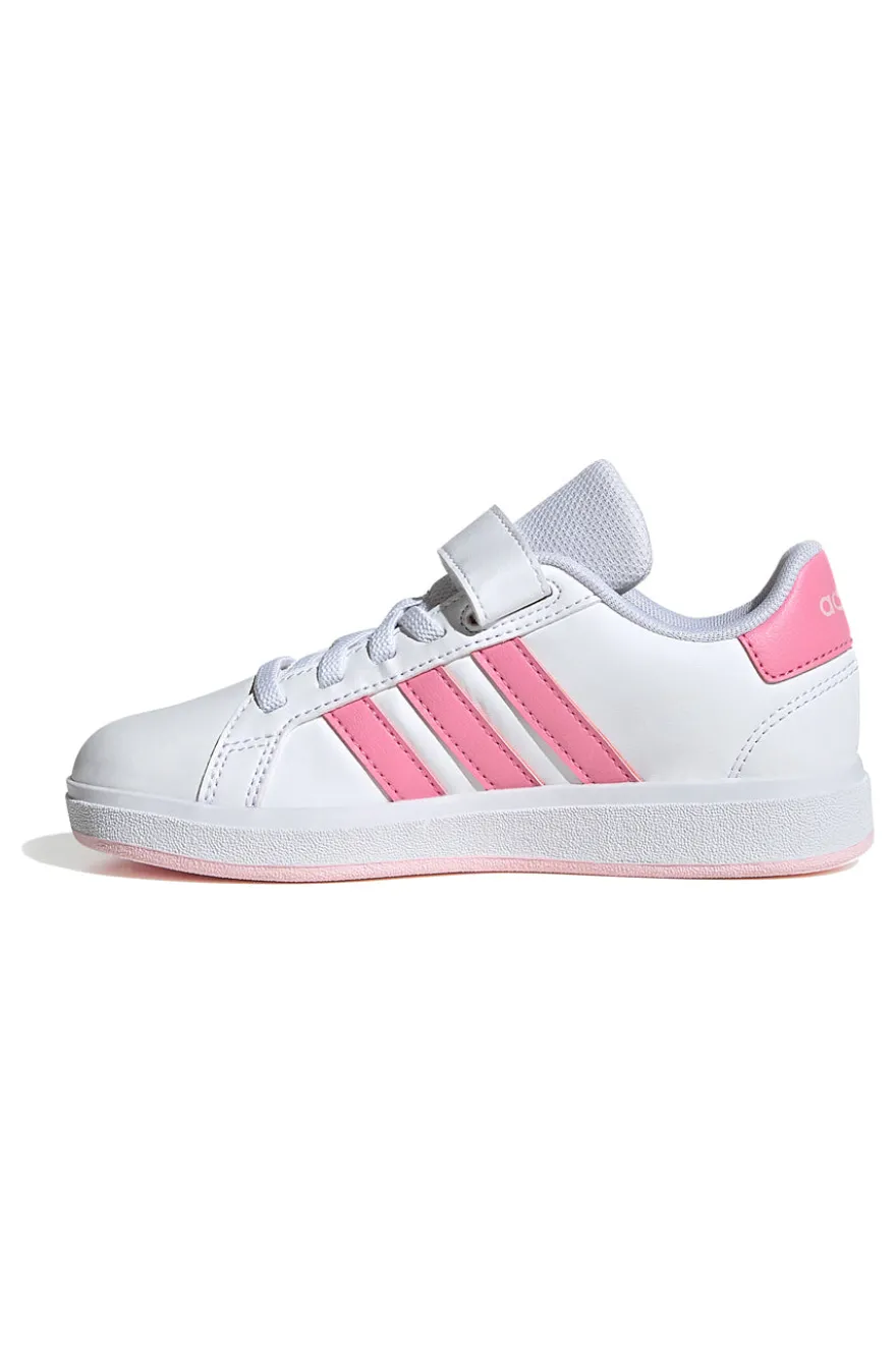 Sneakers Bianche e Rosa Con Strappo In Velcro Adidas Grand Court 2 El C