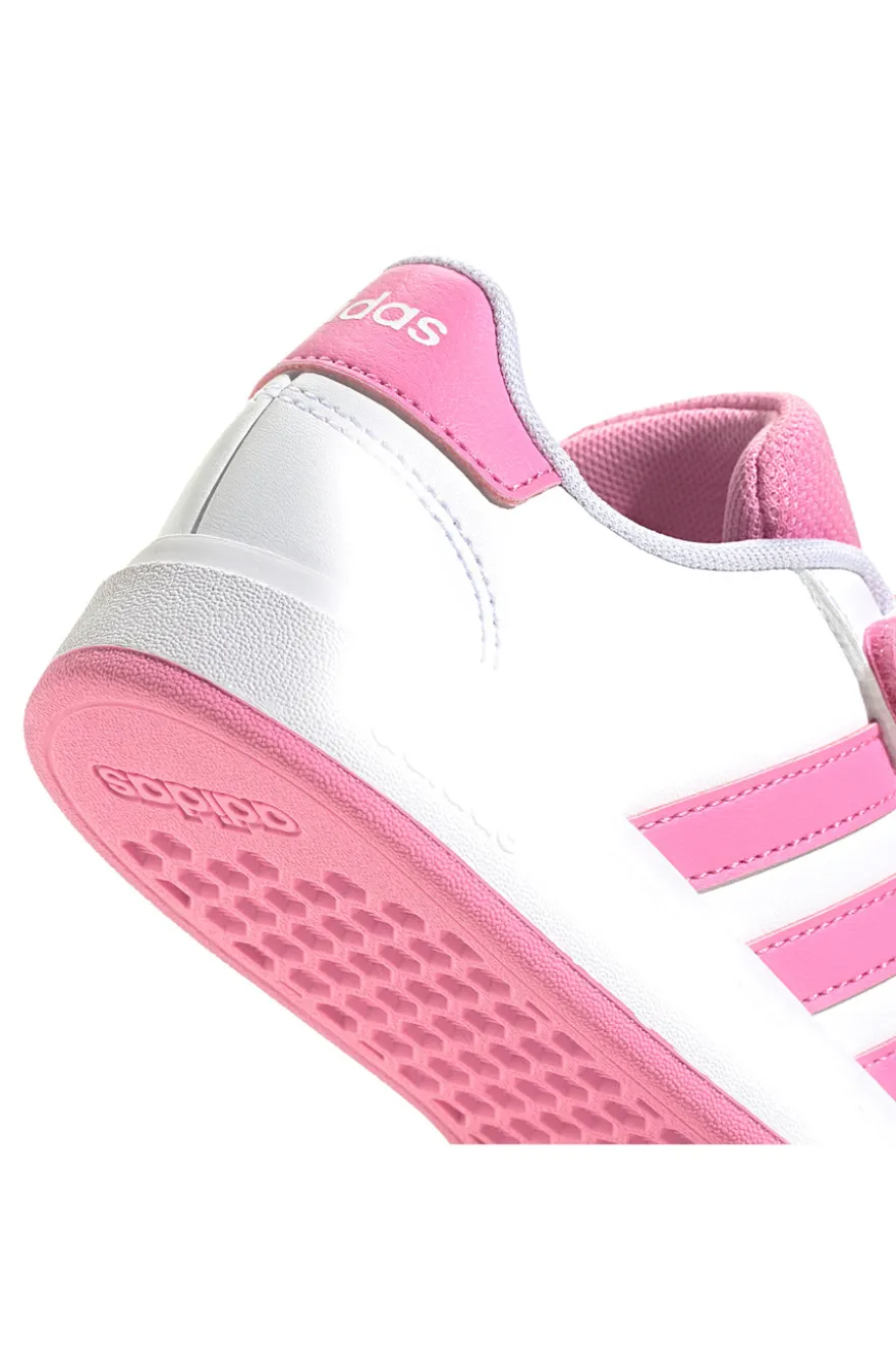 Sneakers bianche e rosa con chiusura a strappo Adidas Grand Court 2.0 EL C