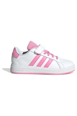Sneakers bianche e rosa con chiusura a strappo Adidas Grand Court 2.0 EL C