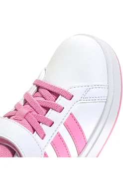 Sneakers bianche e rosa con chiusura a strappo Adidas Grand Court 2.0 EL C