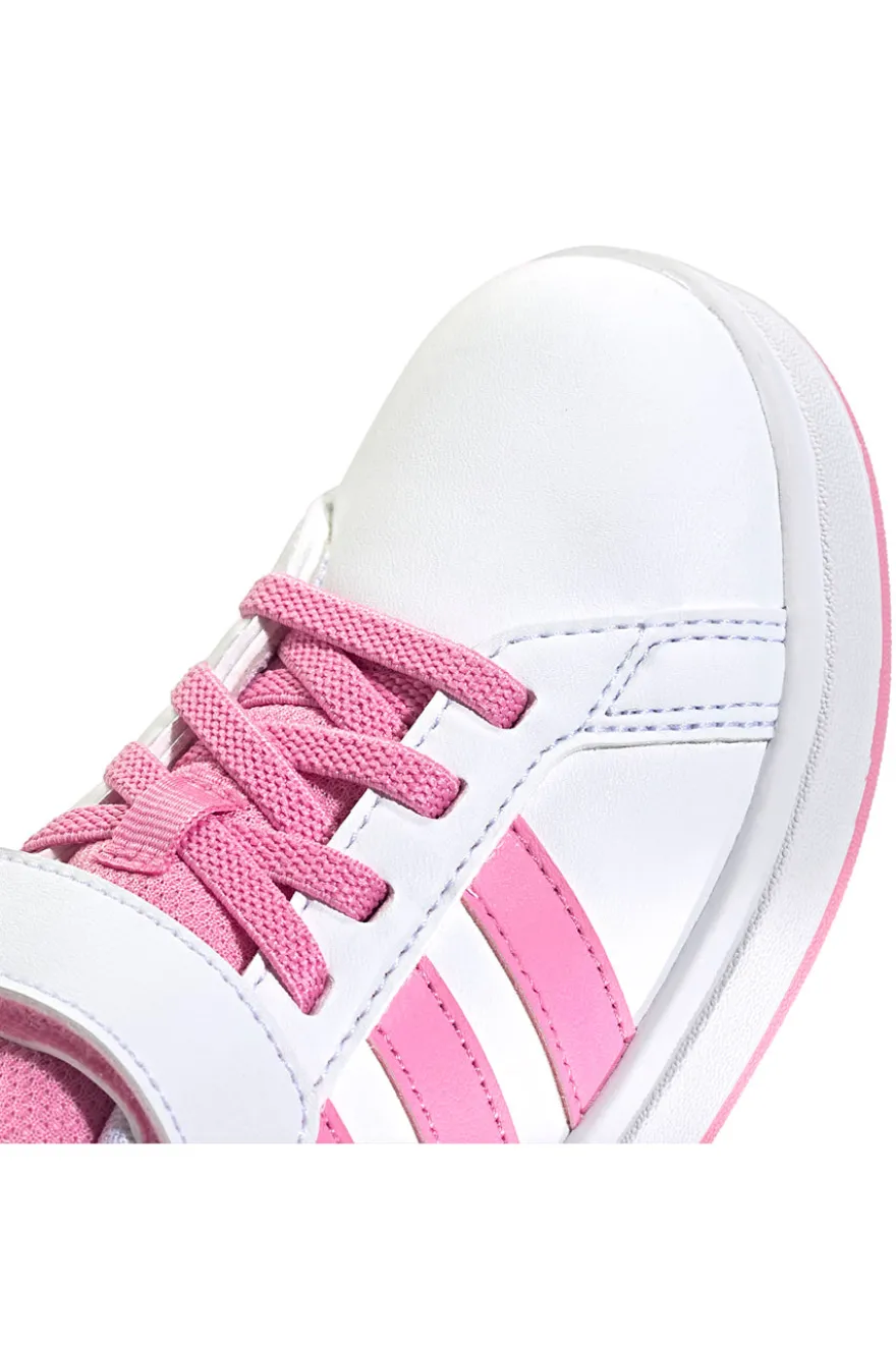 Sneakers bianche e rosa con chiusura a strappo Adidas Grand Court 2.0 EL C