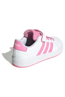Sneakers bianche e rosa con chiusura a strappo Adidas Grand Court 2.0 EL C