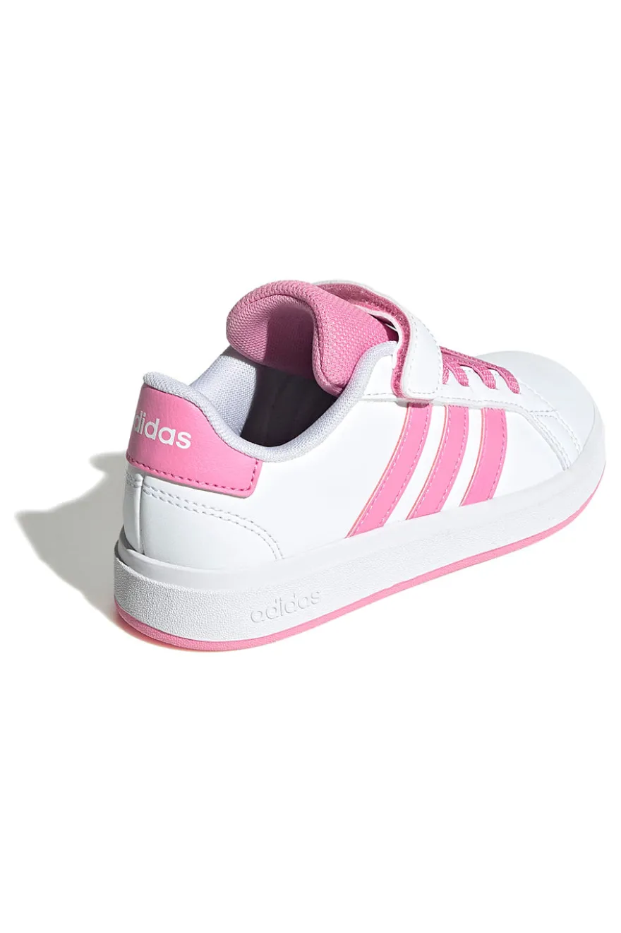 Sneakers bianche e rosa con chiusura a strappo Adidas Grand Court 2.0 EL C
