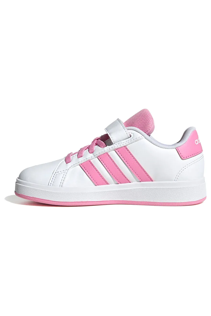 Sneakers bianche e rosa con chiusura a strappo Adidas Grand Court 2.0 EL C