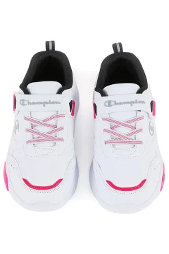 Sneakers Bianche e Rosa Con Luci Champion Wave Pu G Ps