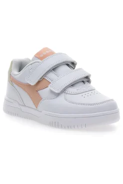 Sneakers bianche e rosa con velcro DIADORA RAPTOR LOW PS