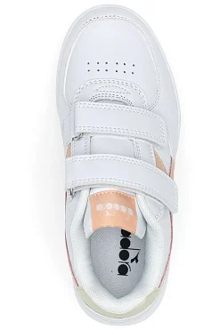 Sneakers bianche e rosa con velcro DIADORA RAPTOR LOW PS