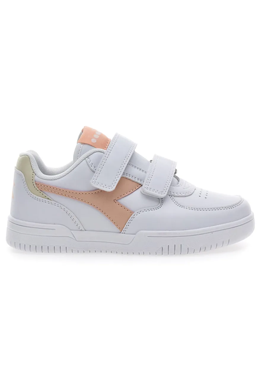 Sneakers bianche e rosa con velcro DIADORA RAPTOR LOW PS