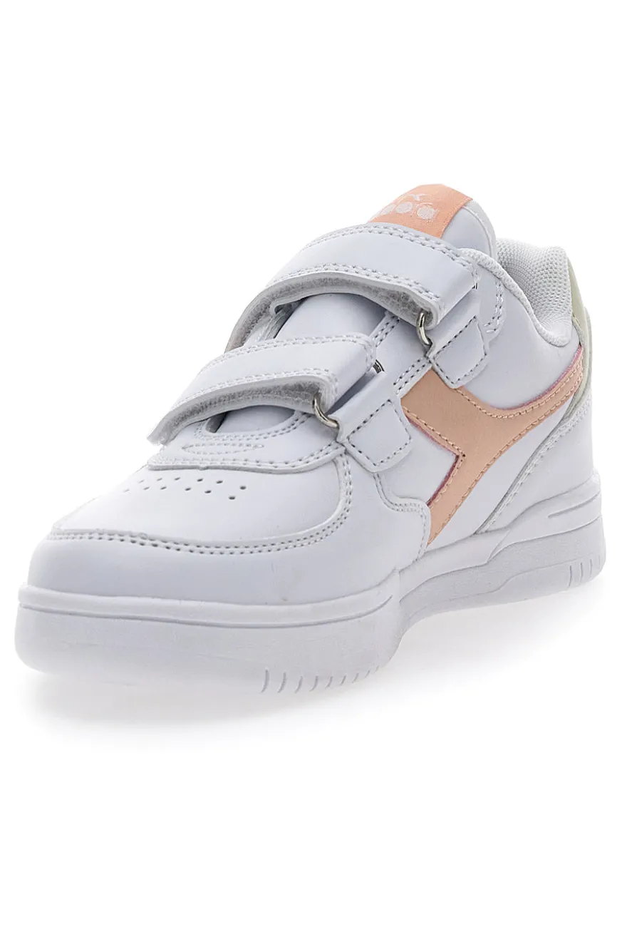 Sneakers bianche e rosa con velcro DIADORA RAPTOR LOW PS