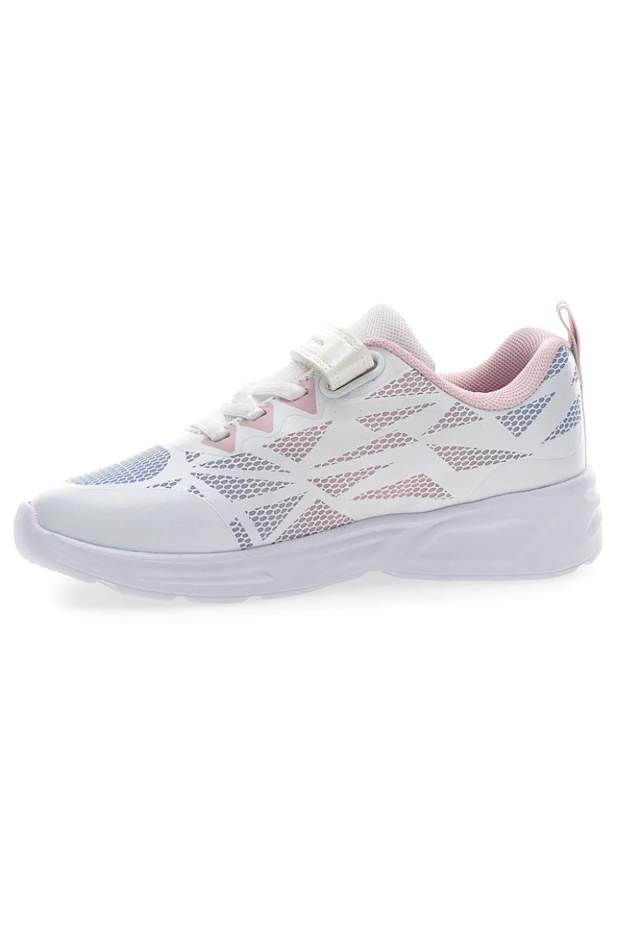 Sneakers bianche e rosa con luci Champion Wave Tri G PS