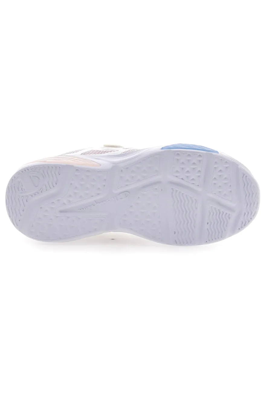 Sneakers bianche e rosa con luci Champion Wave Tri G PS