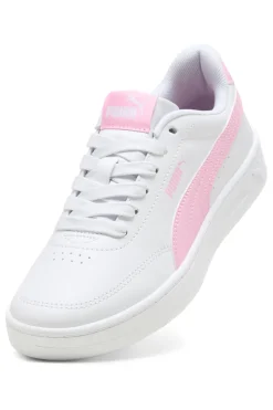 Sneakers bianche e rosa Puma Court Classic Clean Jr