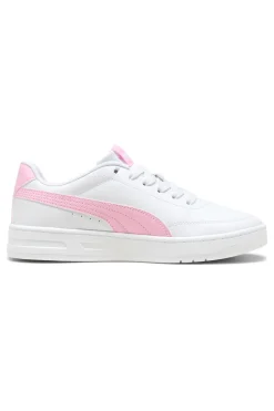 Sneakers bianche e rosa Puma Court Classic Clean Jr