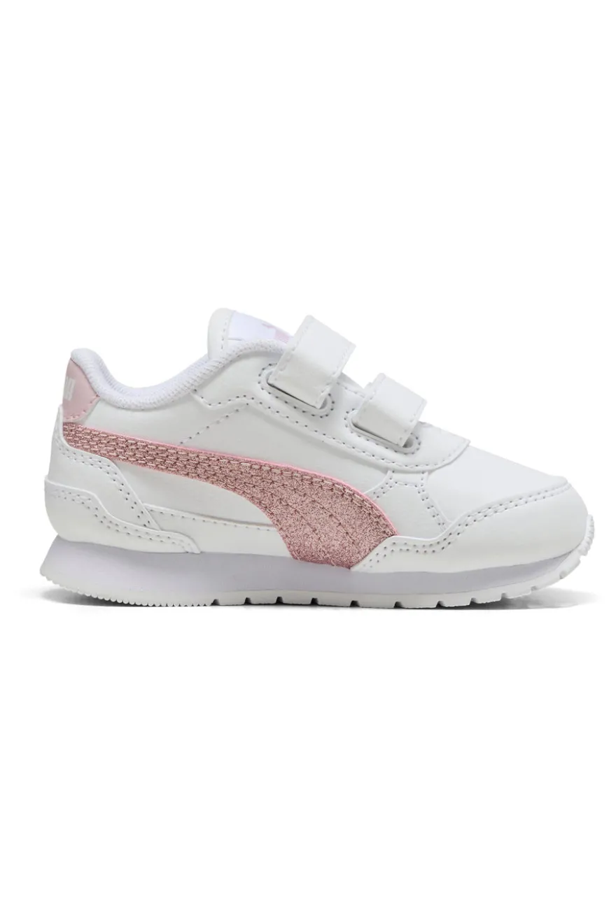 Sneakers Bianche e Rosa Puma St Runner V4 Sl Glitter V Inf