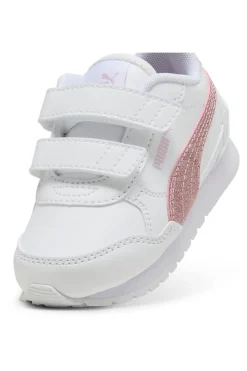 Sneakers Bianche e Rosa Puma St Runner V4 Sl Glitter V Inf