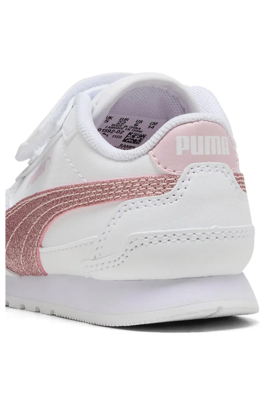 Sneakers Bianche e Rosa Puma St Runner V4 Sl Glitter V Inf