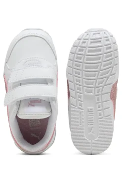 Sneakers Bianche e Rosa Puma St Runner V4 Sl Glitter V Inf