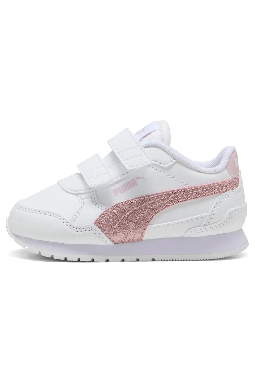 Sneakers Bianche e Rosa Puma St Runner V4 Sl Glitter V Inf