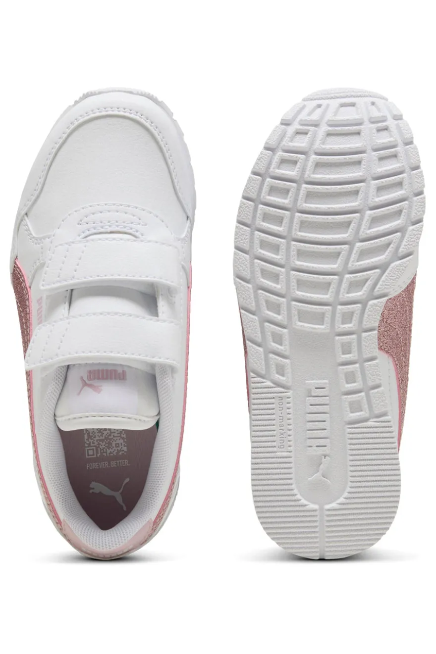 Sneakers Bianche e Rosa Puma St Runner V4 Sl Glitter V Ps