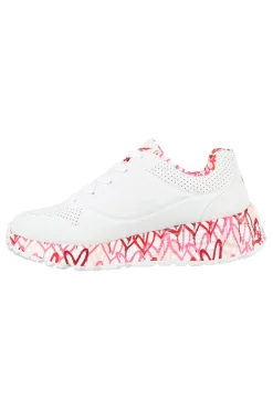 Sneakers Bianche e Rosa Skechers Street Uno Lite -B Lovely Luv