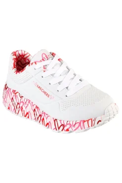 Sneakers Bianche e Rosa Skechers Street Uno Lite -B Lovely Luv