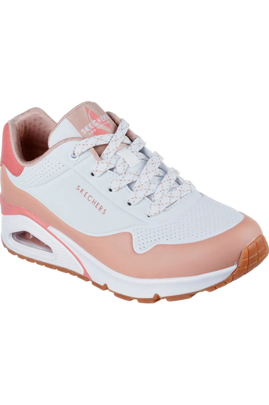 Sneakers Bianche e Rosa Skechers Uno-Pop Color Fun
