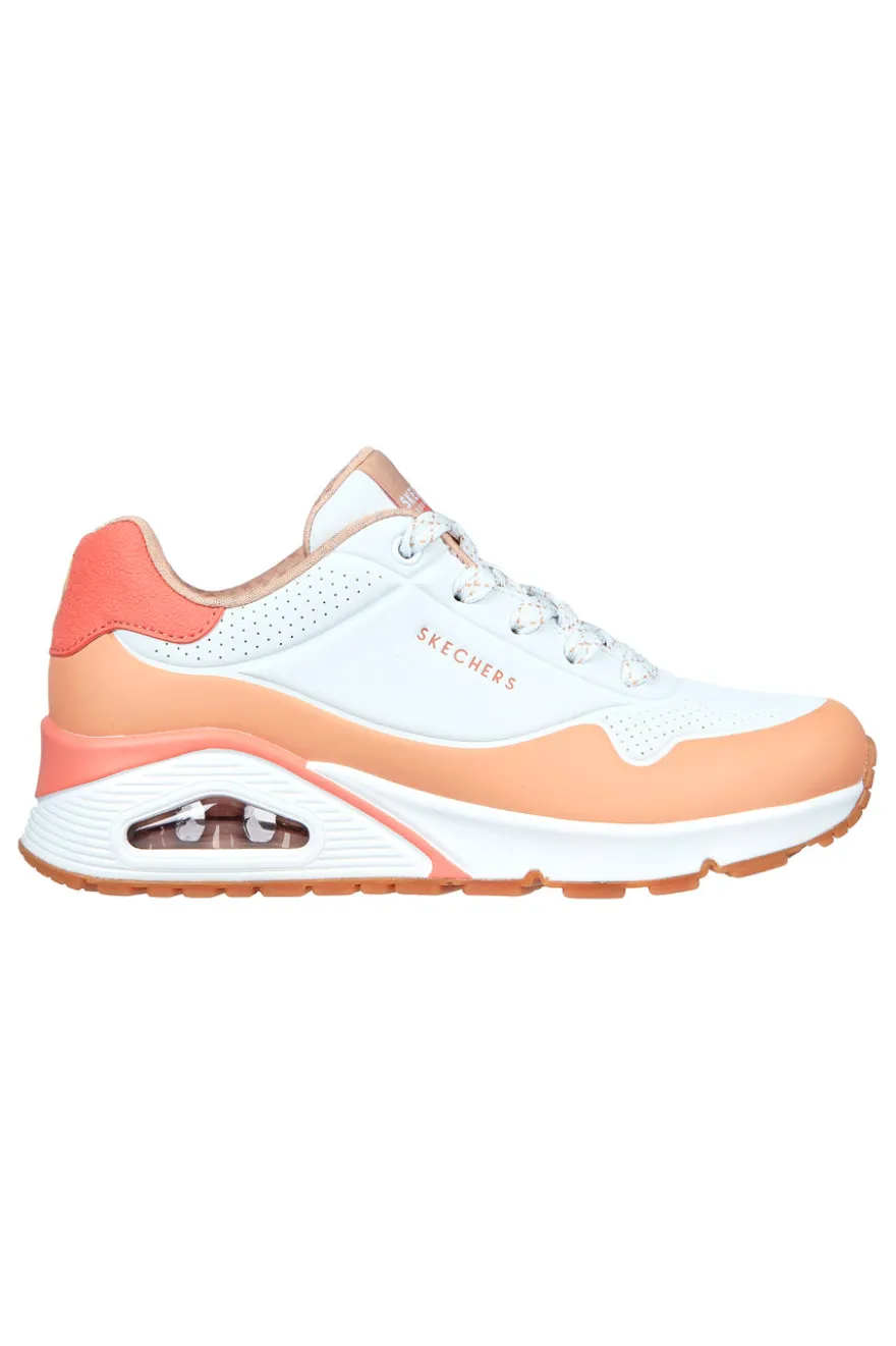 Sneakers Bianche e Rosa Skechers Uno-Pop Color Fun