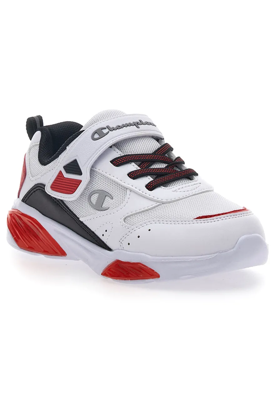 Sneakers Bianche e Rosse Con Luci Champion Wave B PS
