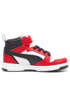 Sneakers bianche e rosse mid Puma Rebound V6 Mid AC+ PS