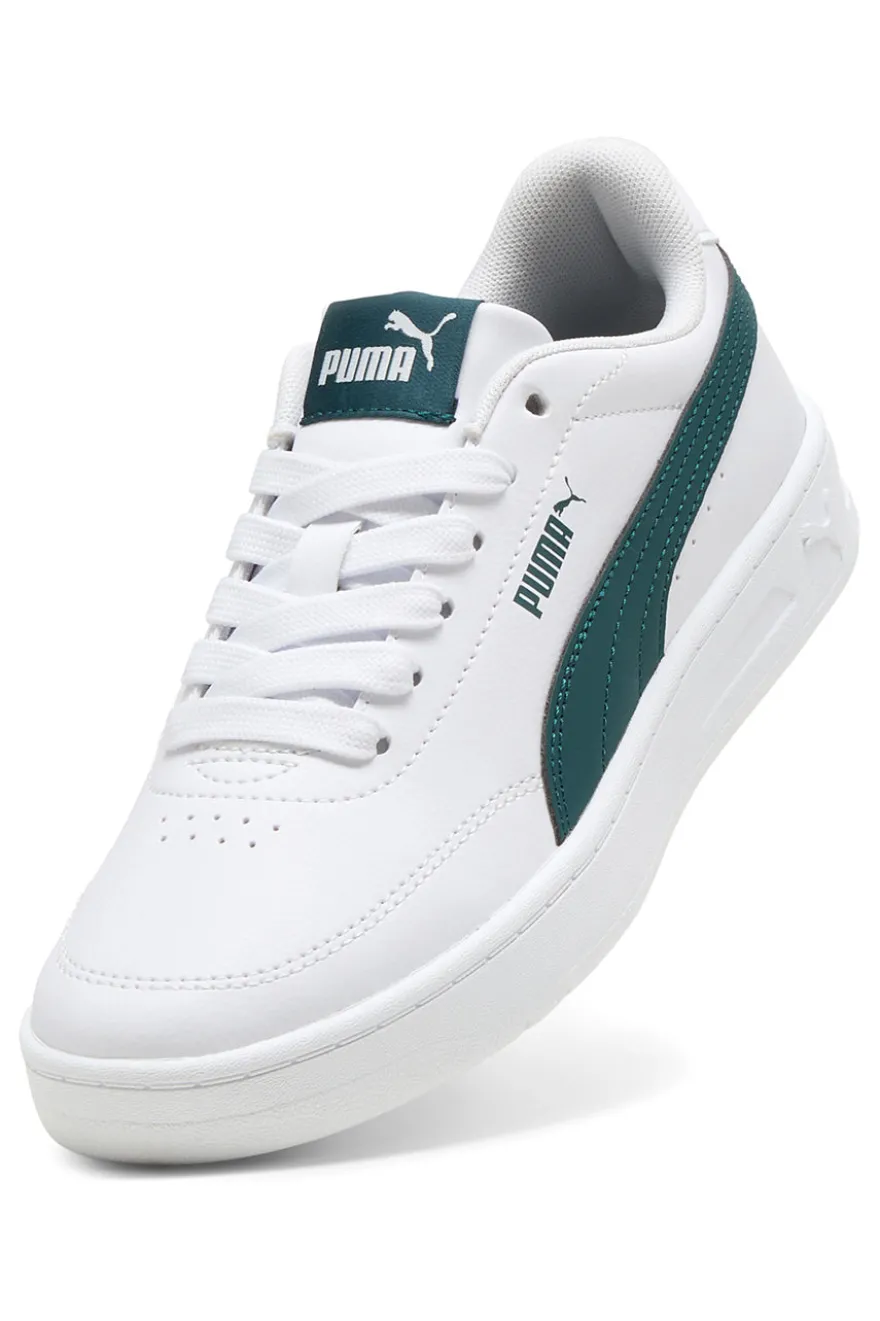 Sneakers bianche e verdi stile court Puma Court Classic Clean Jr
