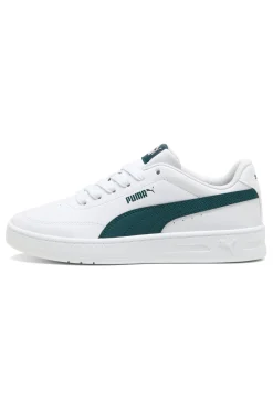 Sneakers bianche e verdi stile court Puma Court Classic Clean Jr