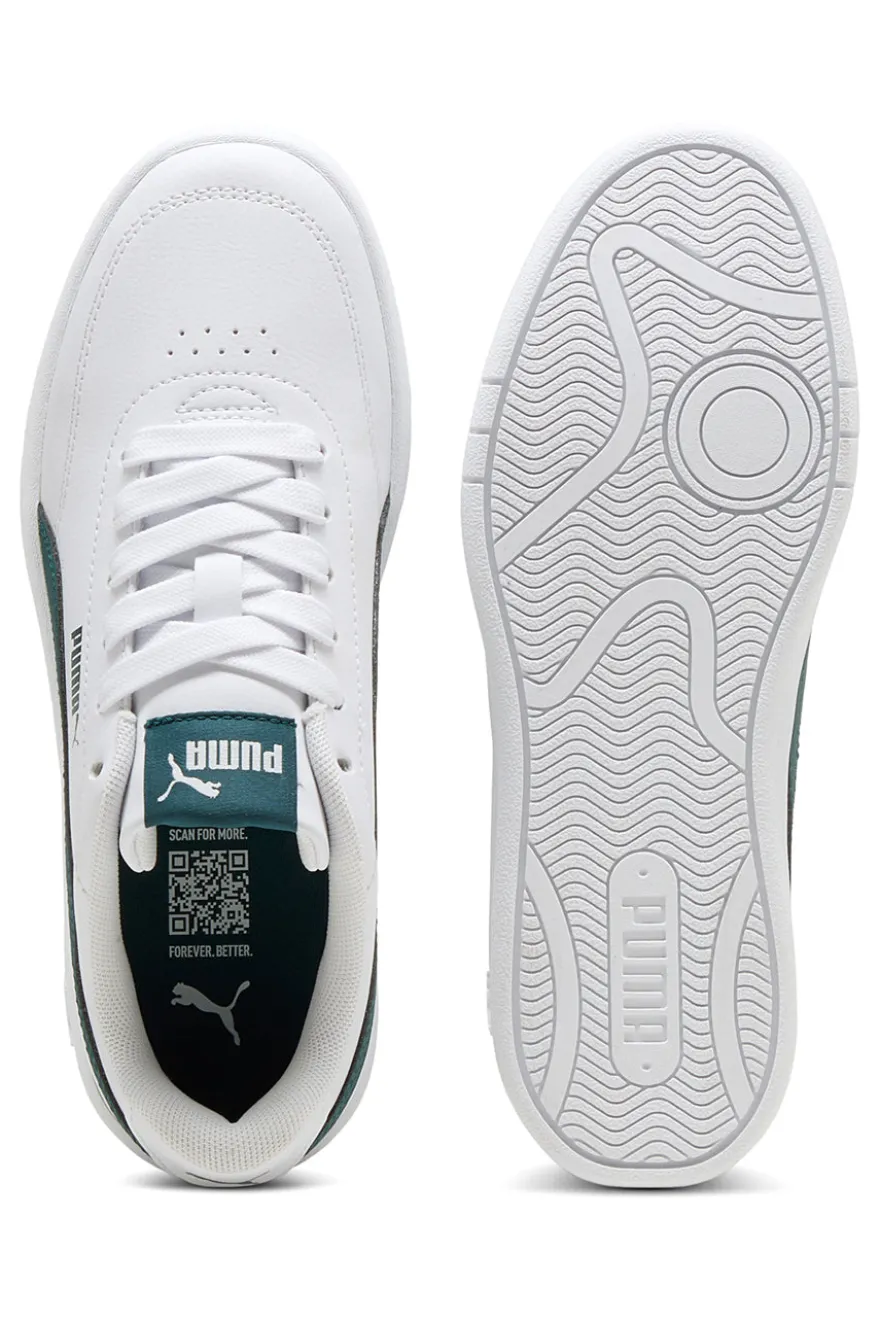 Sneakers bianche e verdi stile court Puma Court Classic Clean Jr